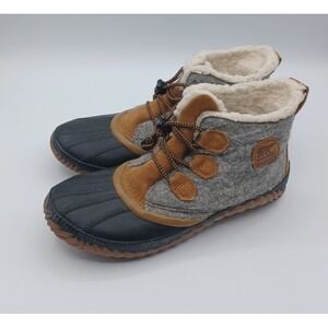 Sorel Out 'N About NY1954-002 Duck Boots Gray Black Women's Size 7 Lace Up